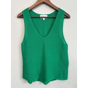 Dear John Willa Top Sz S Green Knit V Neck Sleeveless Tank Summer Casual